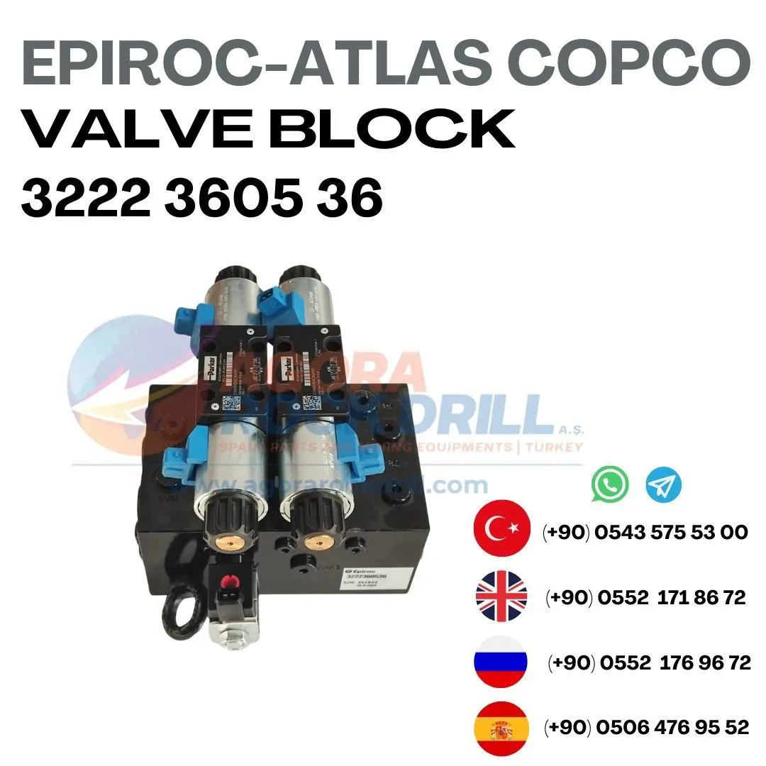 Epiroc - Atlas Copco - Valve Block - 3222 3605 36 - 3222360536 - 3222-3605-36
