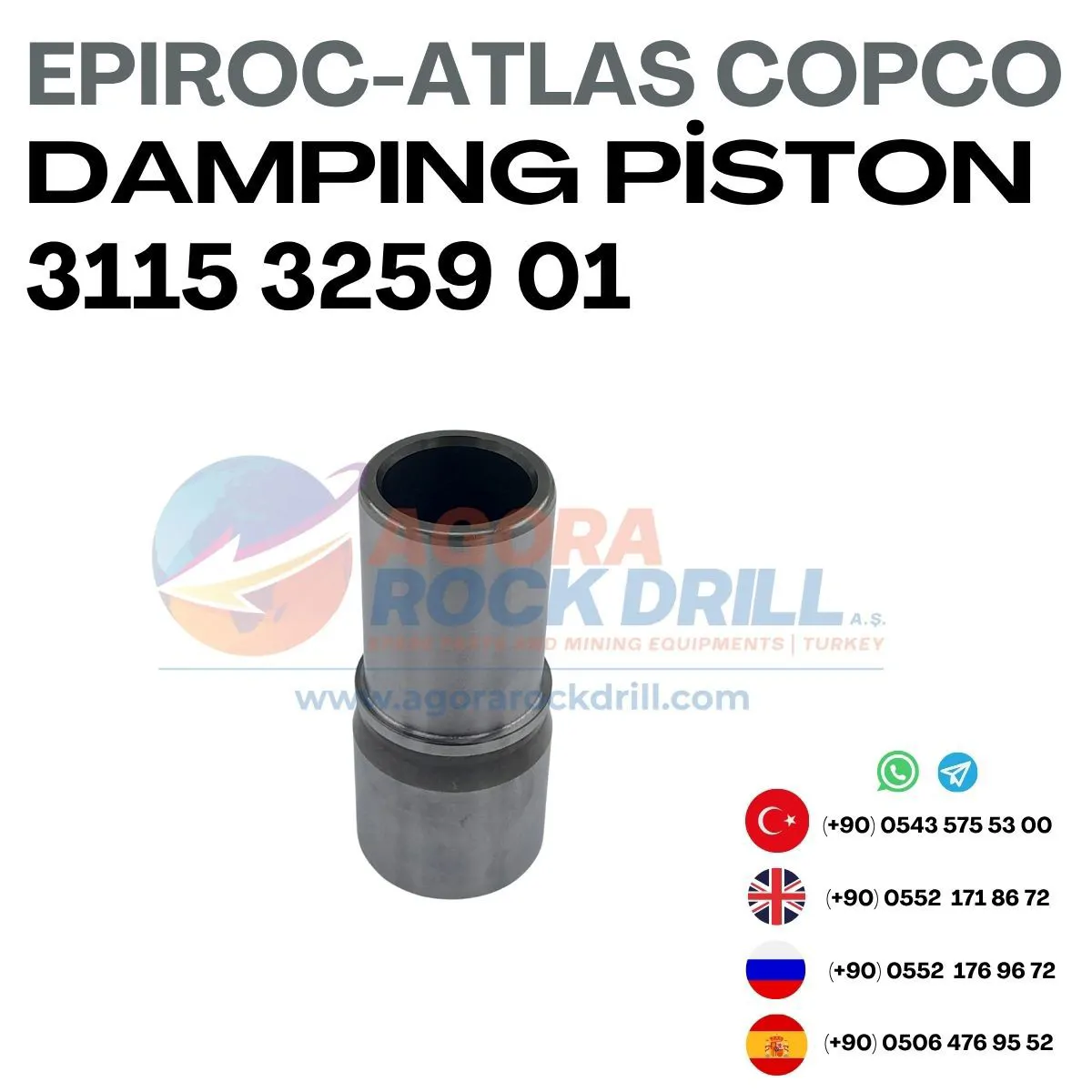Epiroc - Atlas Copco - Damping Piston - 3115 3259 01 - 3115325901 - 3115-3259-01