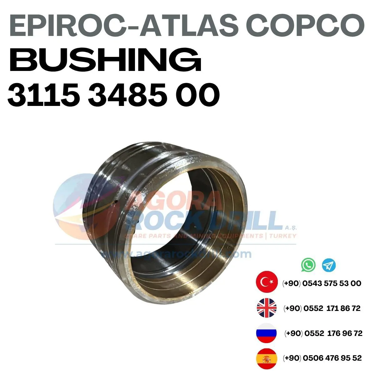 Epiroc - Atlas Copco - Bushing - 3115 3485 00  - 3115348500 - 3115-3485-00
