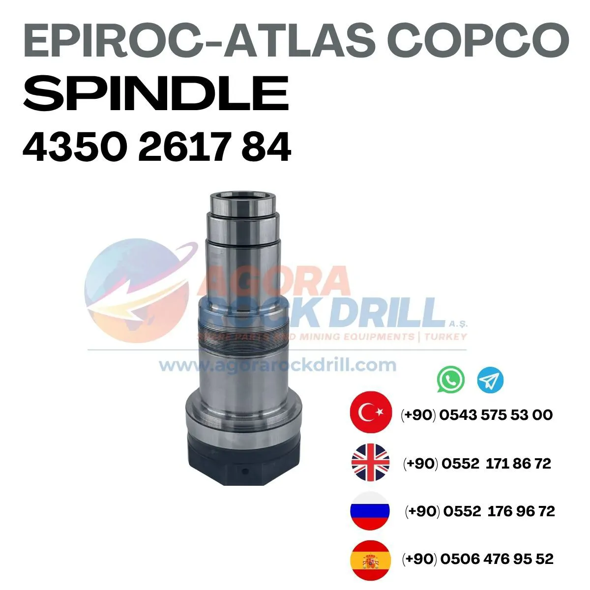 Epiroc - Atlas Copco - Spindle - 4350 2617 84 - 4350261784 - 4350-2617-84